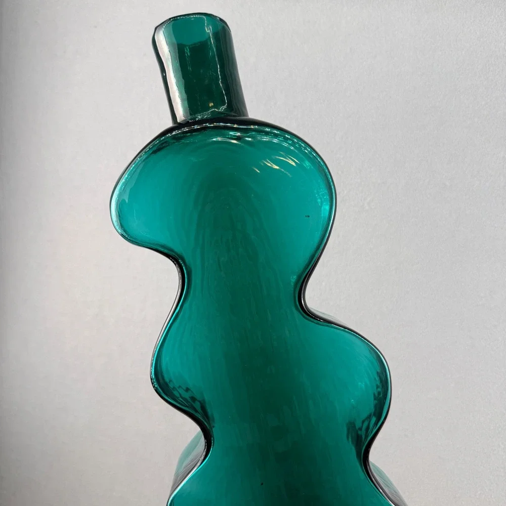 Blenko 8904 Teal Green Puzzle Vase Hank Adams 1989 MCM